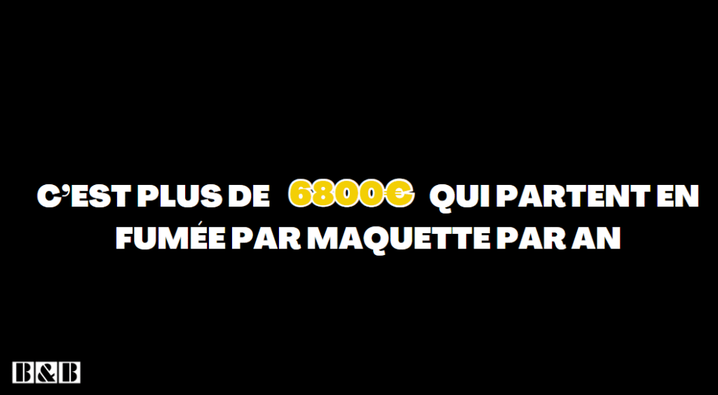 c'est plus de 6800 € qui partent en fumée par maquette par an